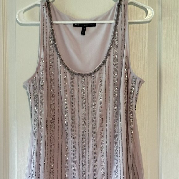 WHBM Women's Beaded Tank Lavender and Silver Size M EUC - Picture 2 of 4